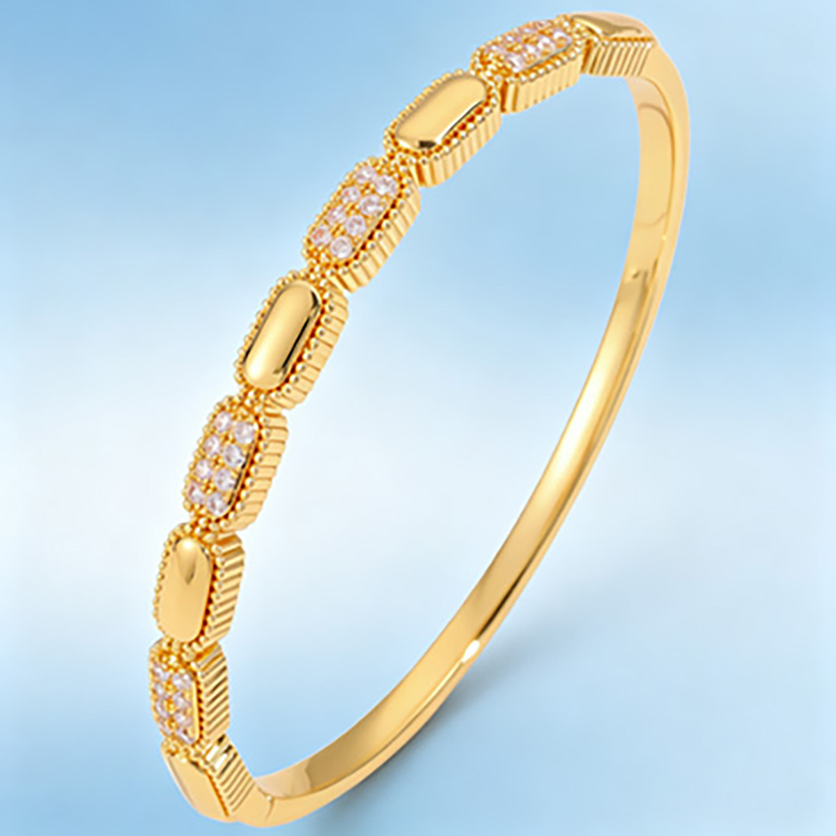 2pcs Chic Classic Copper & Stainless Steel Stackable Bracelets